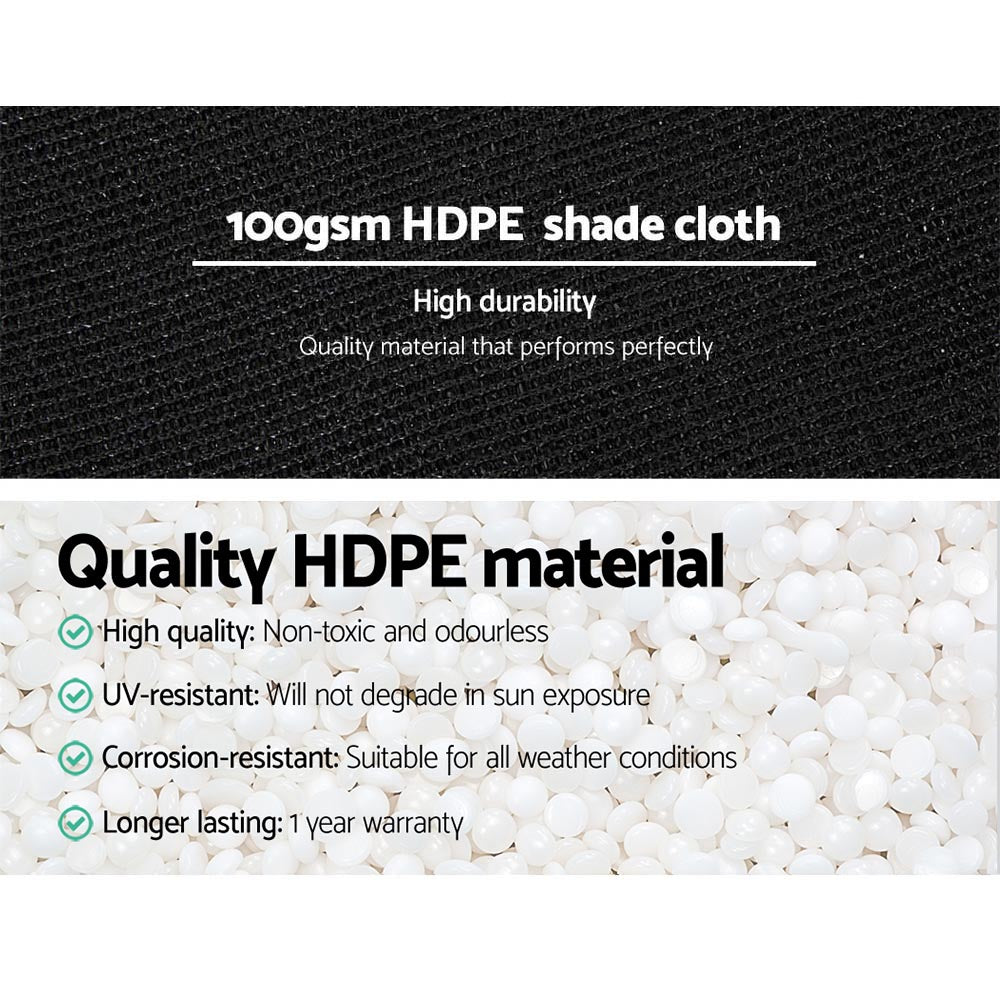 Instahut 50% Shade Cloth 3.66x20m Shadecloth Sail Heavy Duty Black Awezingly