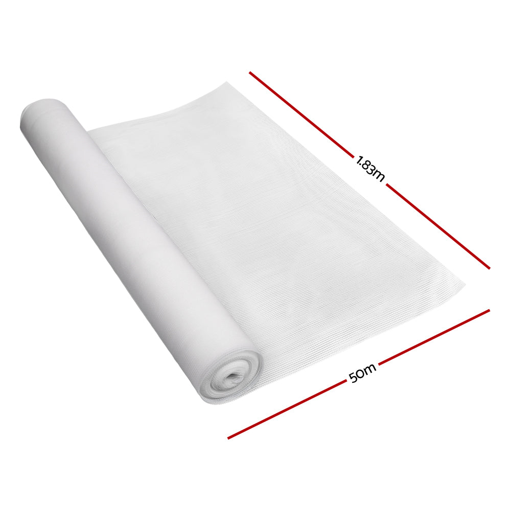 Instahut 50% Shade Cloth 1.83x50m Shadecloth Garden White Instahut