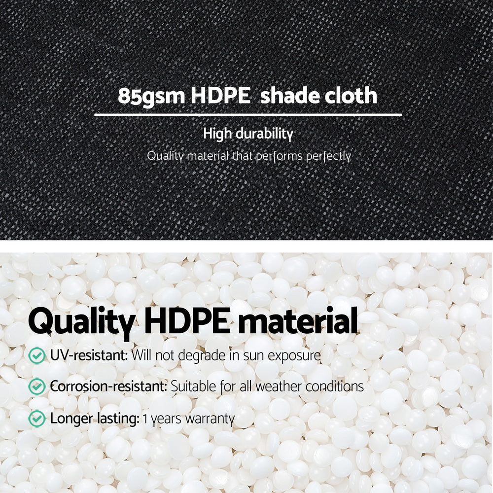 Instahut Shade Cloth Sun Shade Fabric Patio UV Resistant Black 10x2m Awezingly
