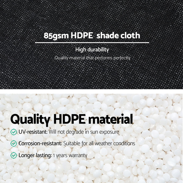 Instahut Shade Cloth Sun Shade Fabric Patio UV Resistant Black 10x2m Awezingly