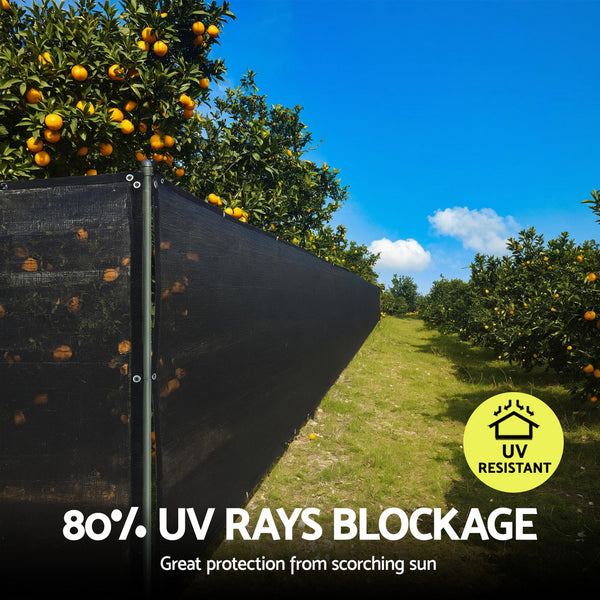 Instahut Shade Cloth Sun Shade Fabric Patio UV Resistant Black 10x2m Awezingly
