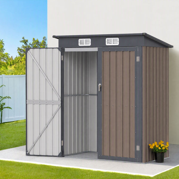 Giantz Garden Shed 1.62x1M Outdoor Storage Tool Workshop House Shelter Brown Awezingly