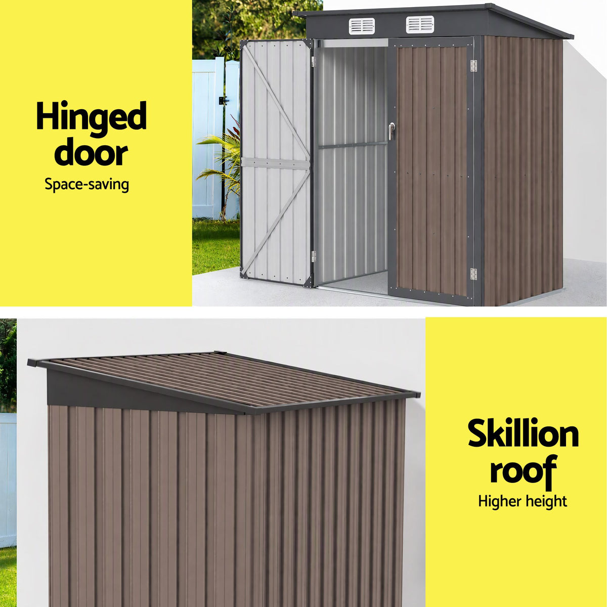 Giantz Garden Shed 1.62x1M Outdoor Storage Tool Workshop House Shelter Brown Awezingly