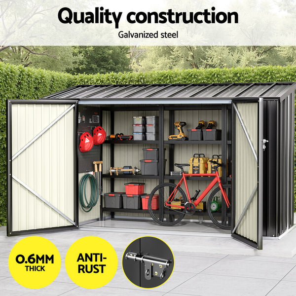 Giantz Garden Shed 2.22x0.91M Bike Sheds Outdoor Storage Tool Workshop House Shelter Double Door Awezingly