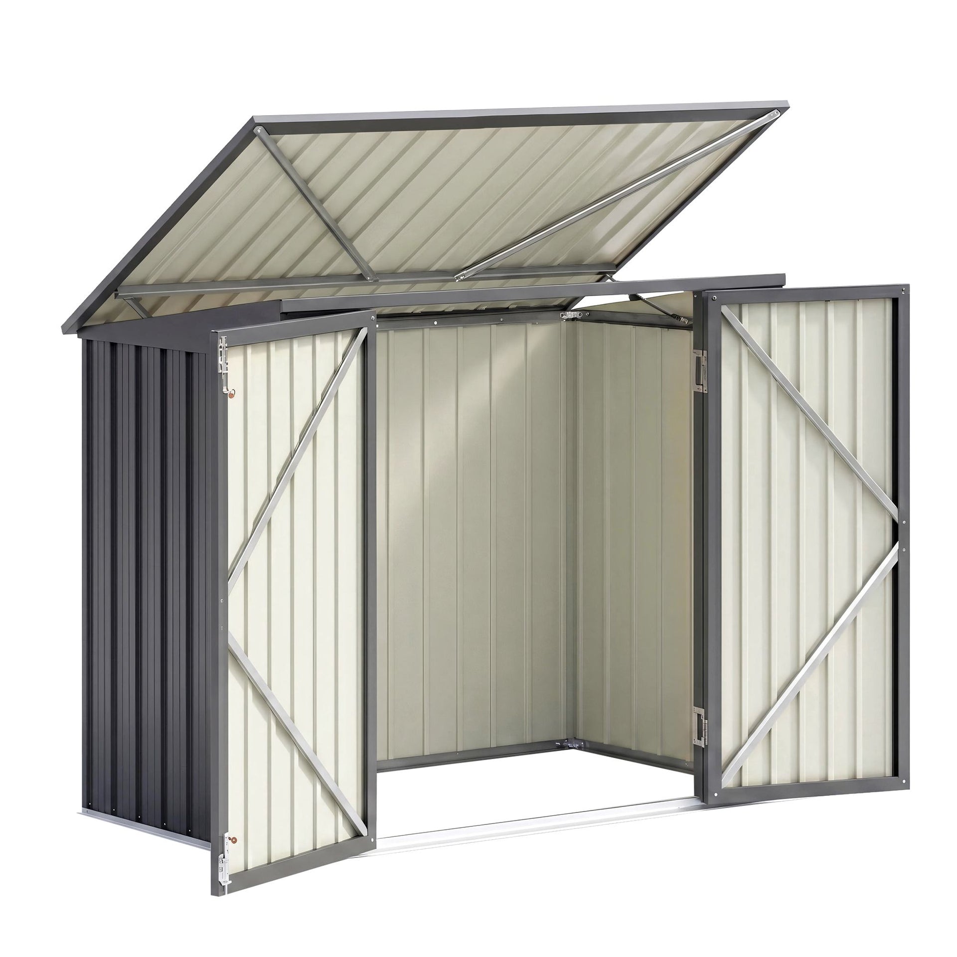 Giantz Garden Shed Wheelie Bin Storage Enclosure Outdoor Lockable Steel Cabinet Awezingly