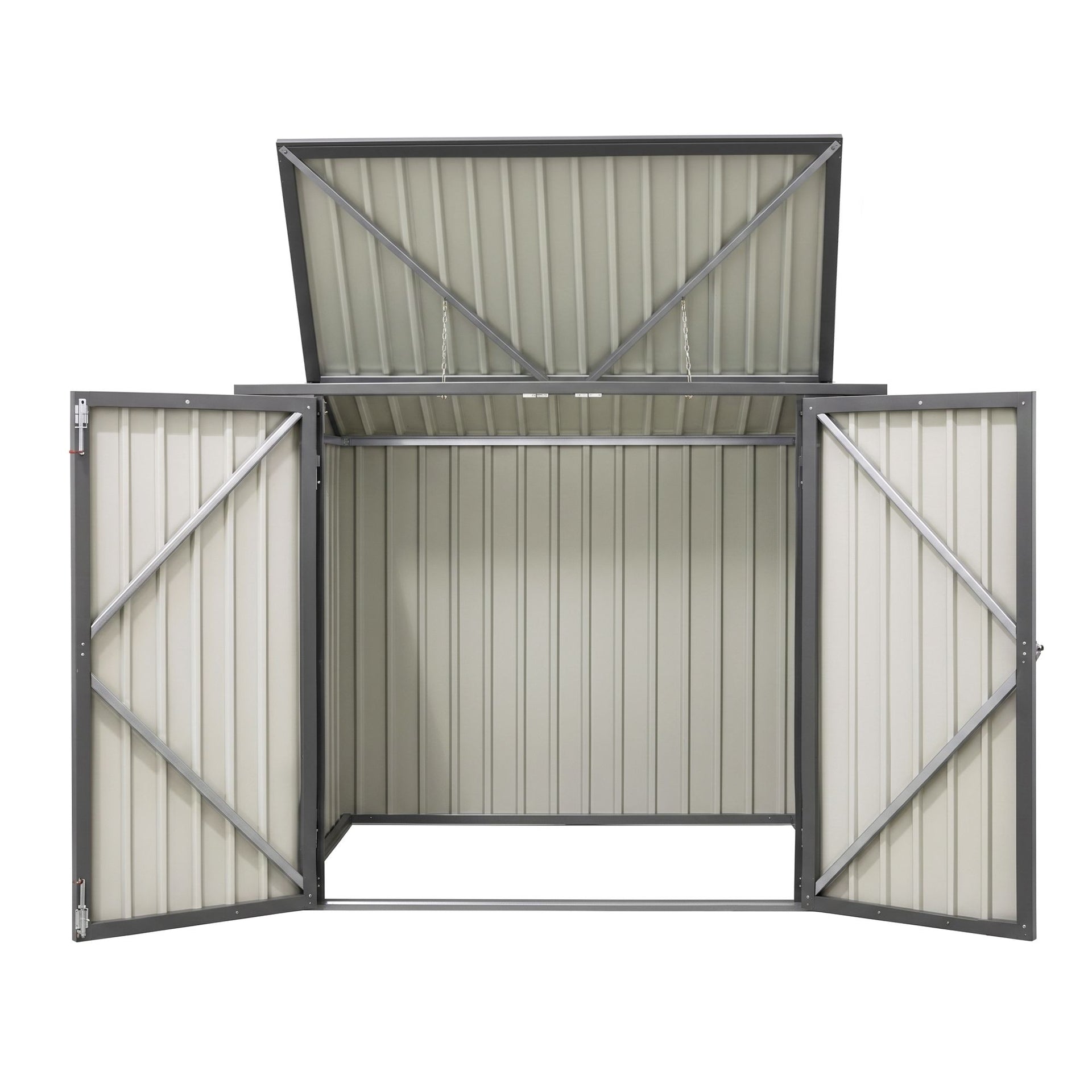 Giantz Garden Shed Wheelie Bin Storage Enclosure Outdoor Lockable Steel Cabinet Awezingly