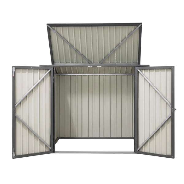 Giantz Garden Shed Wheelie Bin Storage Enclosure Outdoor Lockable Steel Cabinet Awezingly