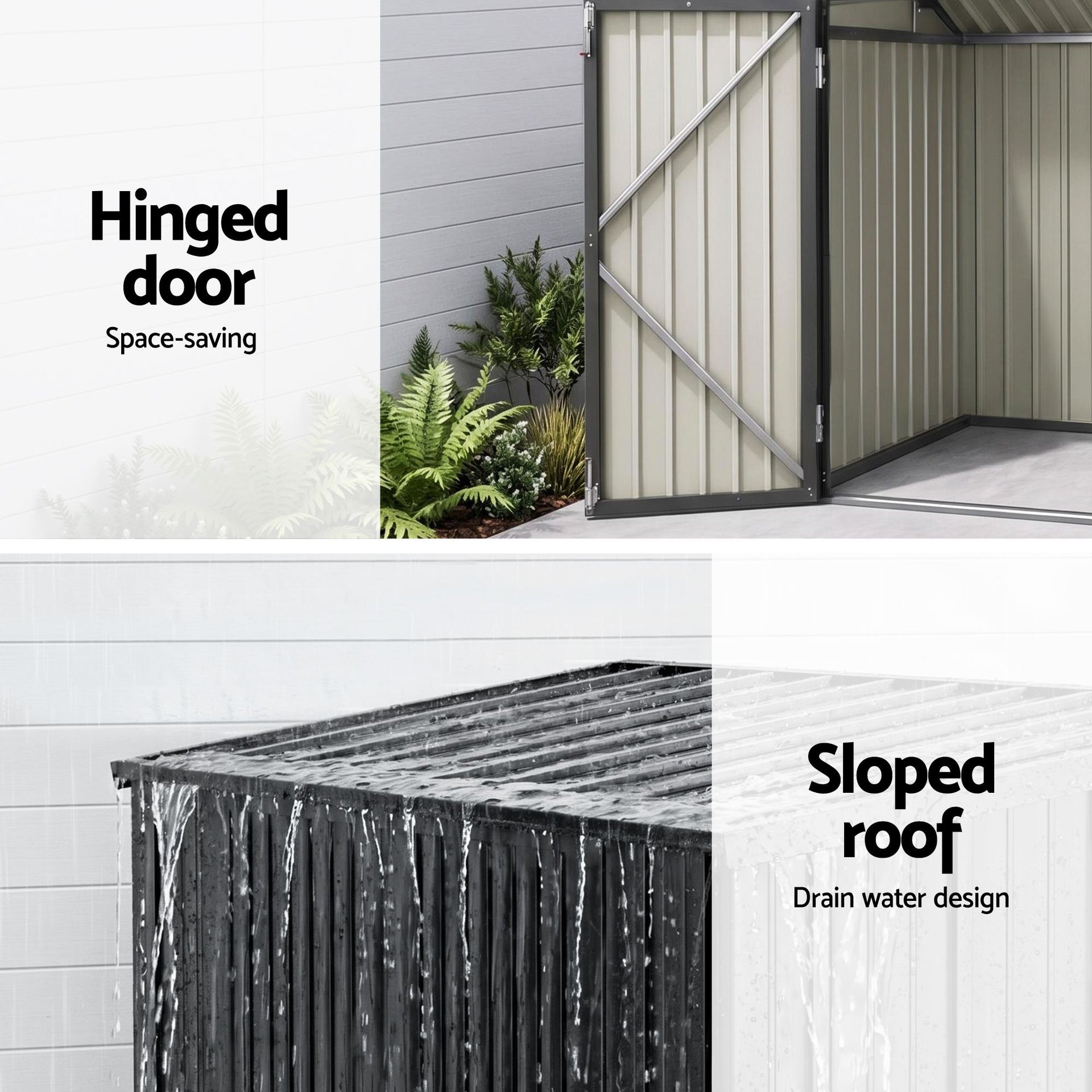 Giantz Garden Shed Wheelie Bin Storage Enclosure Outdoor Lockable Steel Cabinet Awezingly