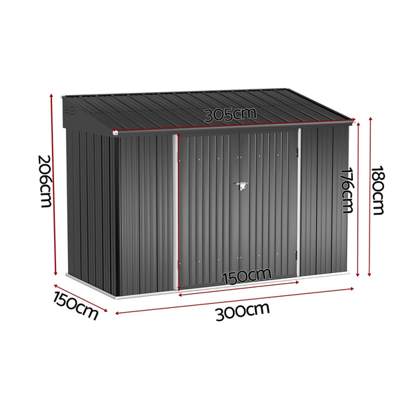 Giantz Garden Shed Galvanised Steel 3.05x1.5M Outdoor Storage Shed Workshop House Shelter Awezingly
