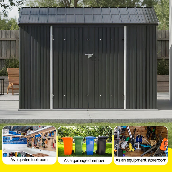 Giantz Garden Shed Galvanised Steel 3.05x1.5M Outdoor Storage Shed Workshop House Shelter Awezingly