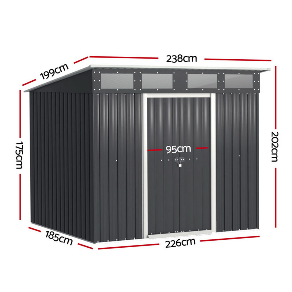 Giantz Garden Shed 2.38x1.99M Outdoor Storage Tool Workshop House Shelter Giantz