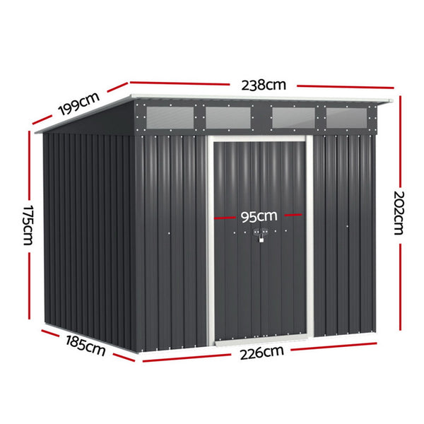Giantz Garden Shed 2.38x1.99M Outdoor Storage Tool Workshop House Shelter Giantz