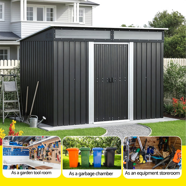 Giantz Garden Shed Outdoor Storage 2.60x1.95M Tool Sheds Workshop House Shelter Awezingly
