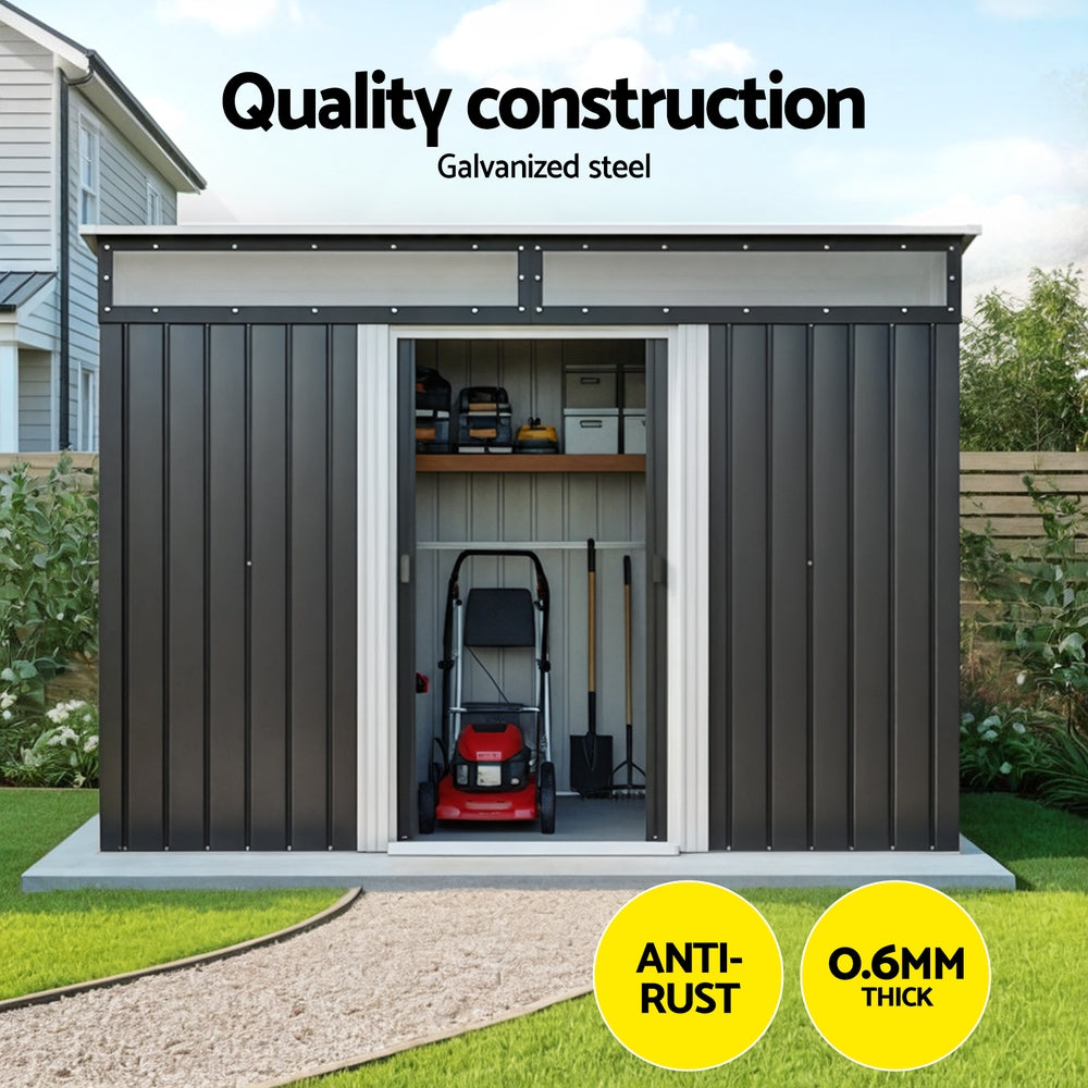 Giantz Garden Shed Outdoor Storage 2.60x1.95M Tool Sheds Workshop House Shelter Awezingly