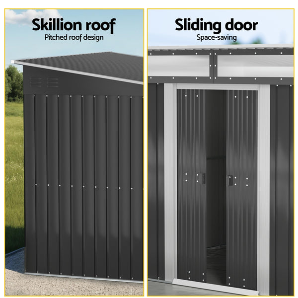 Giantz Garden Shed Outdoor Storage 2.60x1.95M Tool Sheds Workshop House Shelter Awezingly