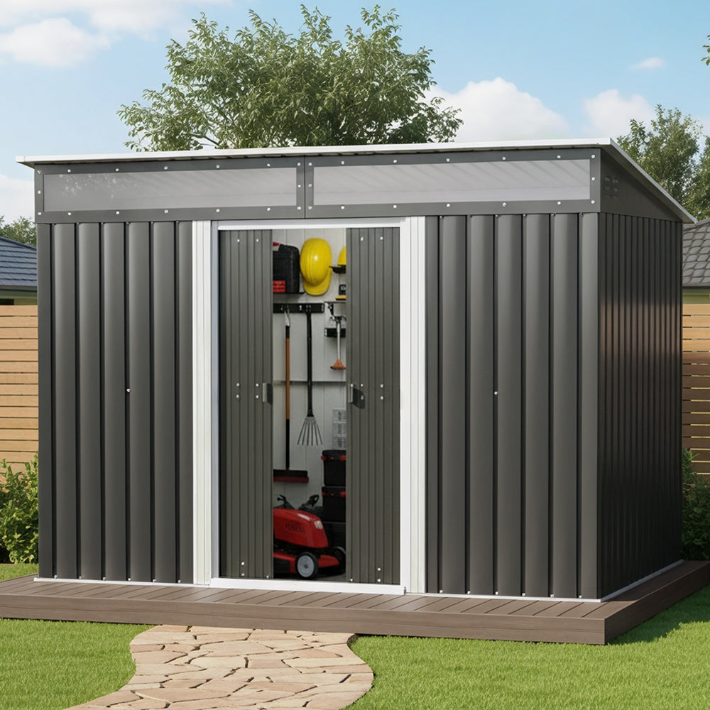 Giantz Garden Shed Outdoor Storage 2.60x1.95M Tool Sheds Workshop House Shelter Awezingly