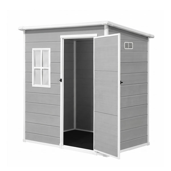 Giantz Garden Shed Outdoor Storage Box 1.87x1.28M Resin Tool Shed Backyard Grey Awezingly