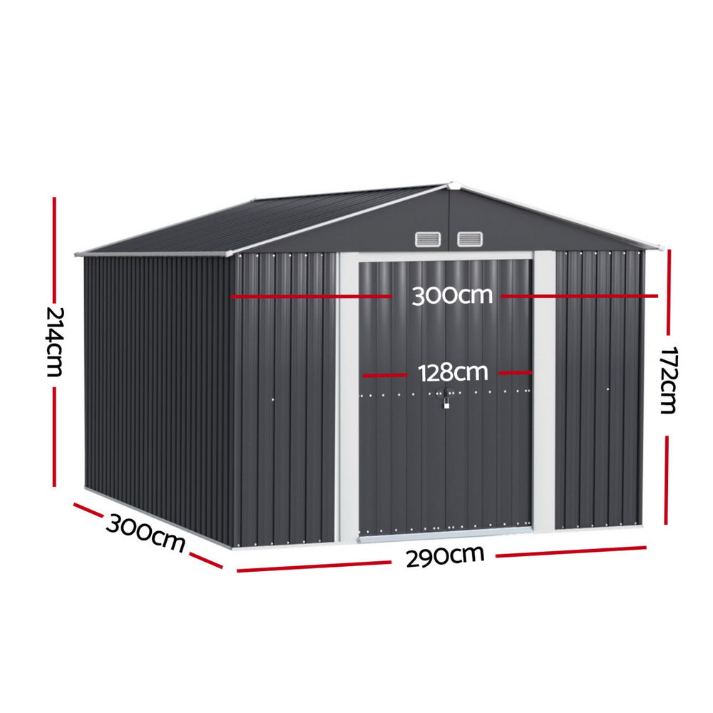 Giantz Garden Shed 3x3M Outdoor Storage Tool Workshop House Shelter Giantz