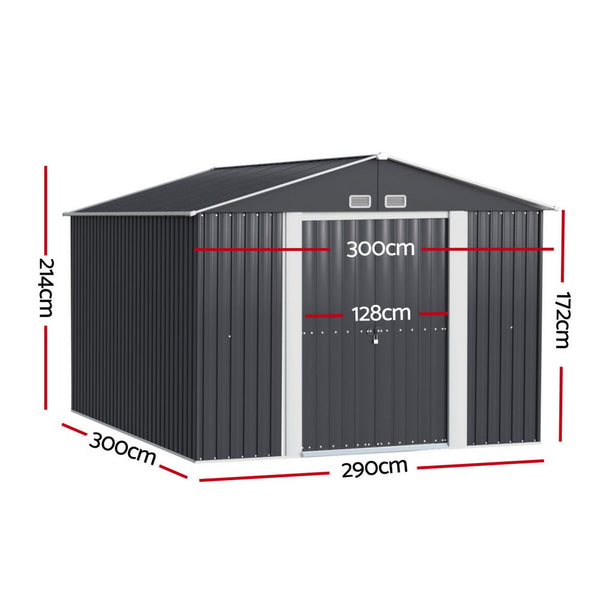 Giantz Garden Shed 3x3M Outdoor Storage Tool Workshop House Shelter Giantz