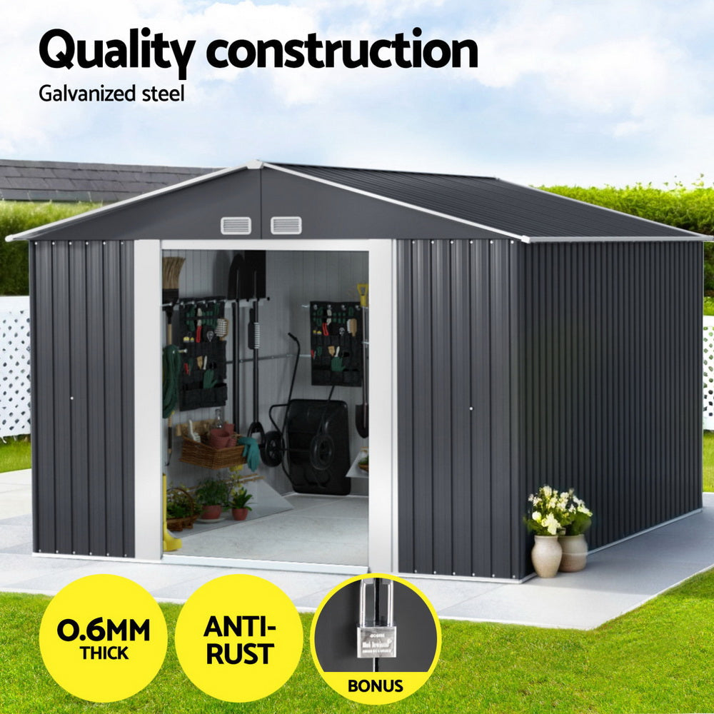 Giantz Garden Shed 3x3M Outdoor Storage Tool Workshop House Shelter Giantz
