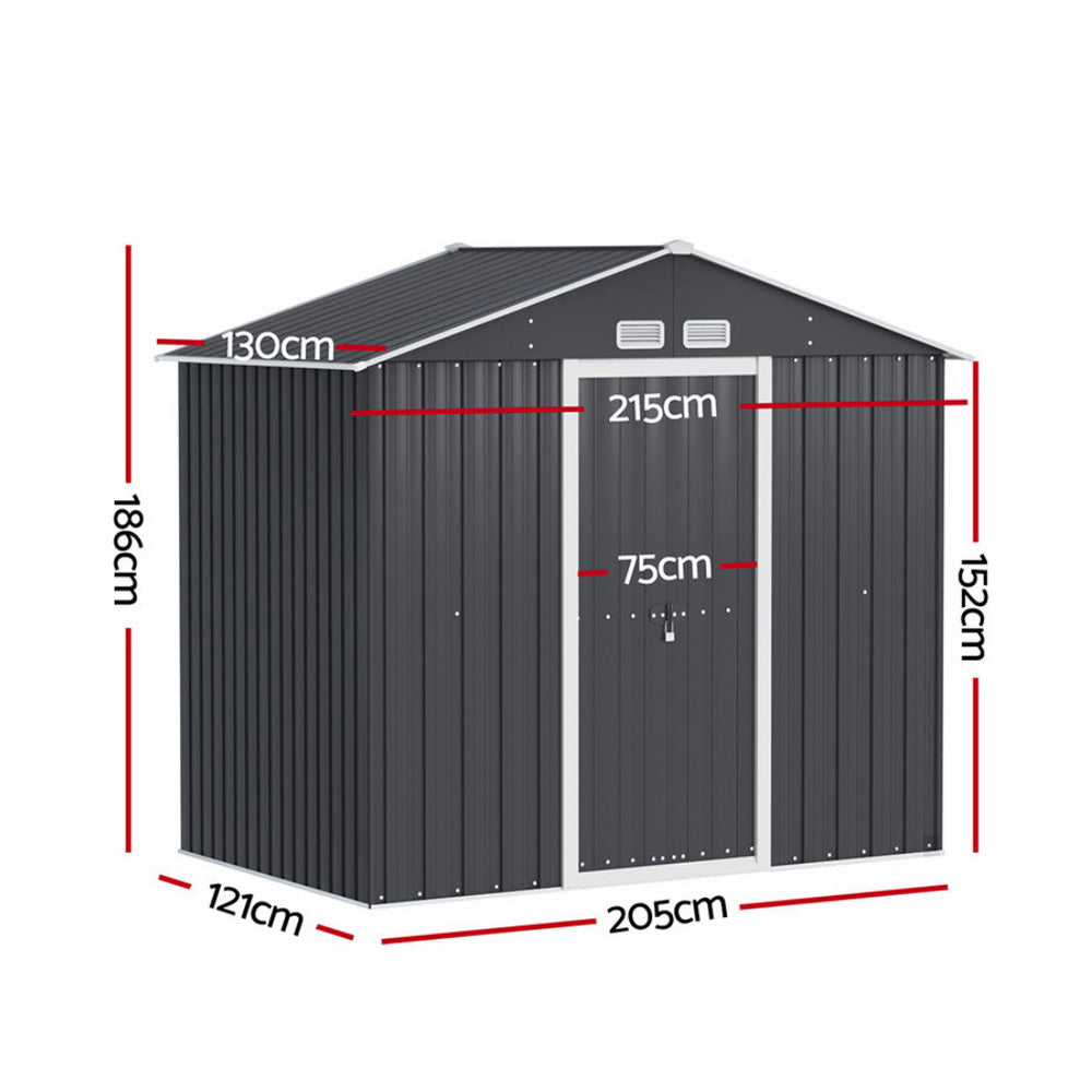 Giantz Garden Shed Outdoor Storage 2.15x1.3M Tool Workshop House Shelter Sliding Door Giantz
