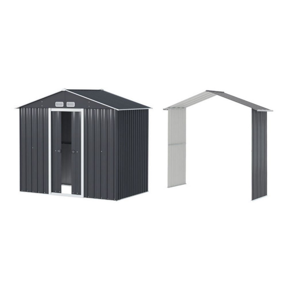 Giantz Garden Shed Outdoor Storage 2.15x1.74M Tool Workshop House w/Extension Kit Giantz