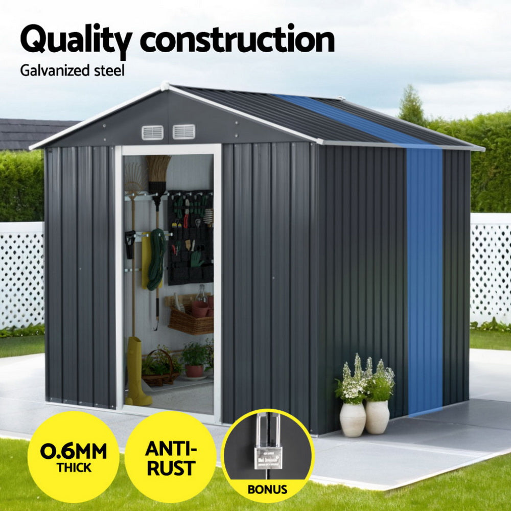 Giantz Garden Shed Outdoor Storage 2.15x1.74M Tool Workshop House w/Extension Kit Giantz