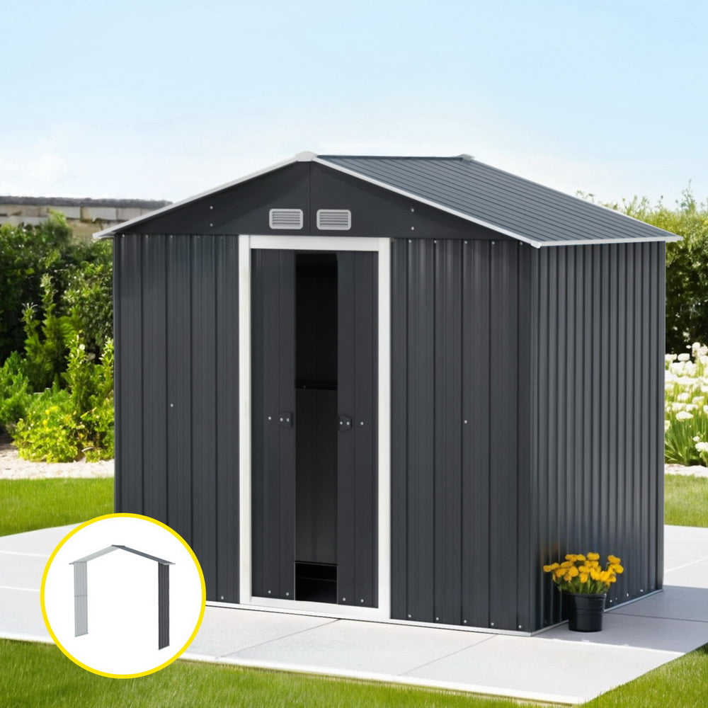 Giantz Garden Shed Outdoor Storage 2.15x1.74M Tool Workshop House w/Extension Kit Giantz
