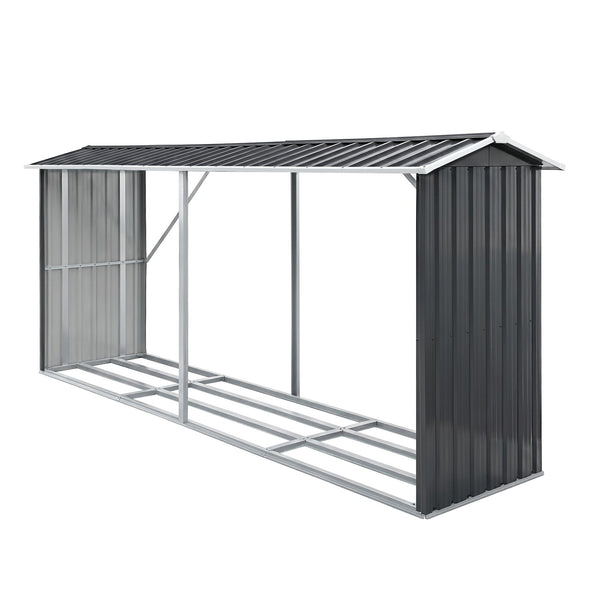Giantz Firewood Storage Shed 334.5CM x 92CM Outdoor Log Rack Galvanised Steel Wood Holder Giantz