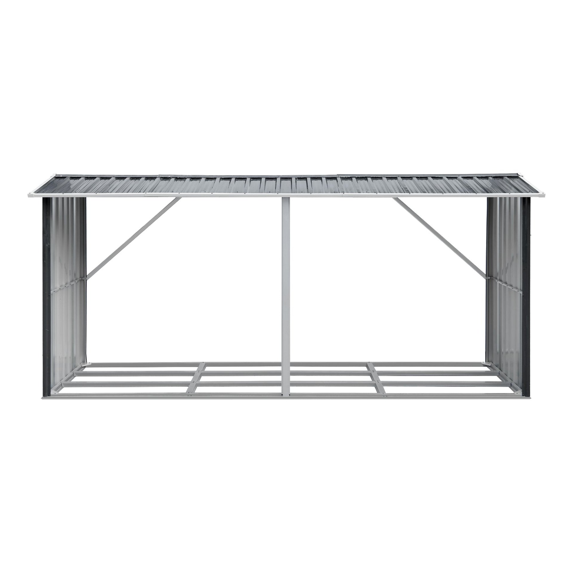 Giantz Firewood Storage Shed 334.5CM x 92CM Outdoor Log Rack Galvanised Steel Wood Holder