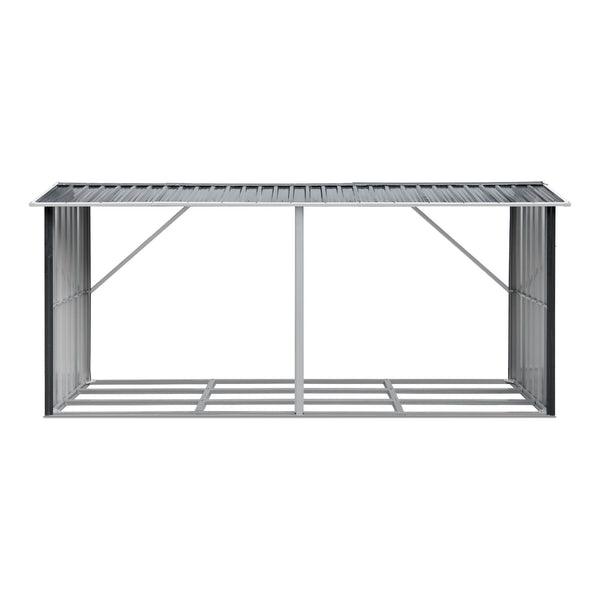Giantz Firewood Storage Shed 334.5CM x 92CM Outdoor Log Rack Galvanised Steel Wood Holder Giantz