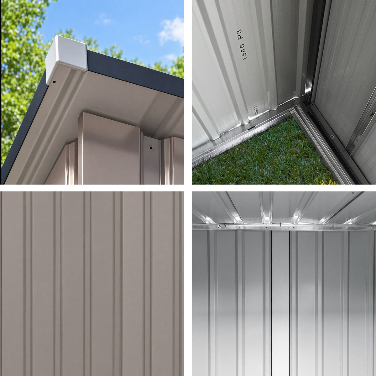 Giantz Garden Shed Outdoor Storage Metal Tool Shed Steel 99x104cm Brown Awezingly