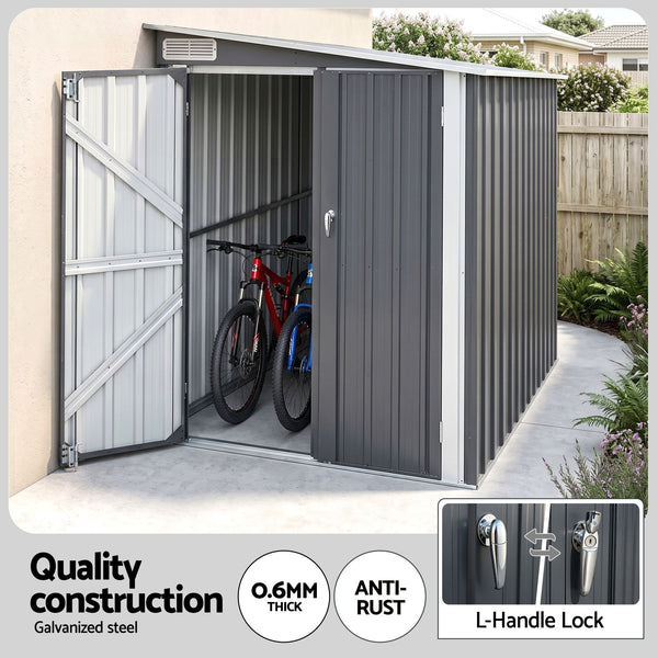 Giantz Garden Shed 118x238cm Lean To Bike Shelter Backyard Outdoor Storage Giantz