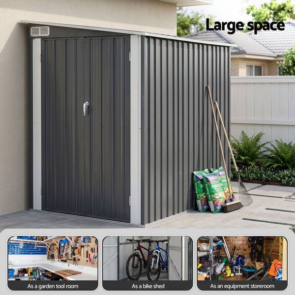 Giantz Garden Shed 118x238cm Lean To Bike Shelter Backyard Outdoor Storage Giantz