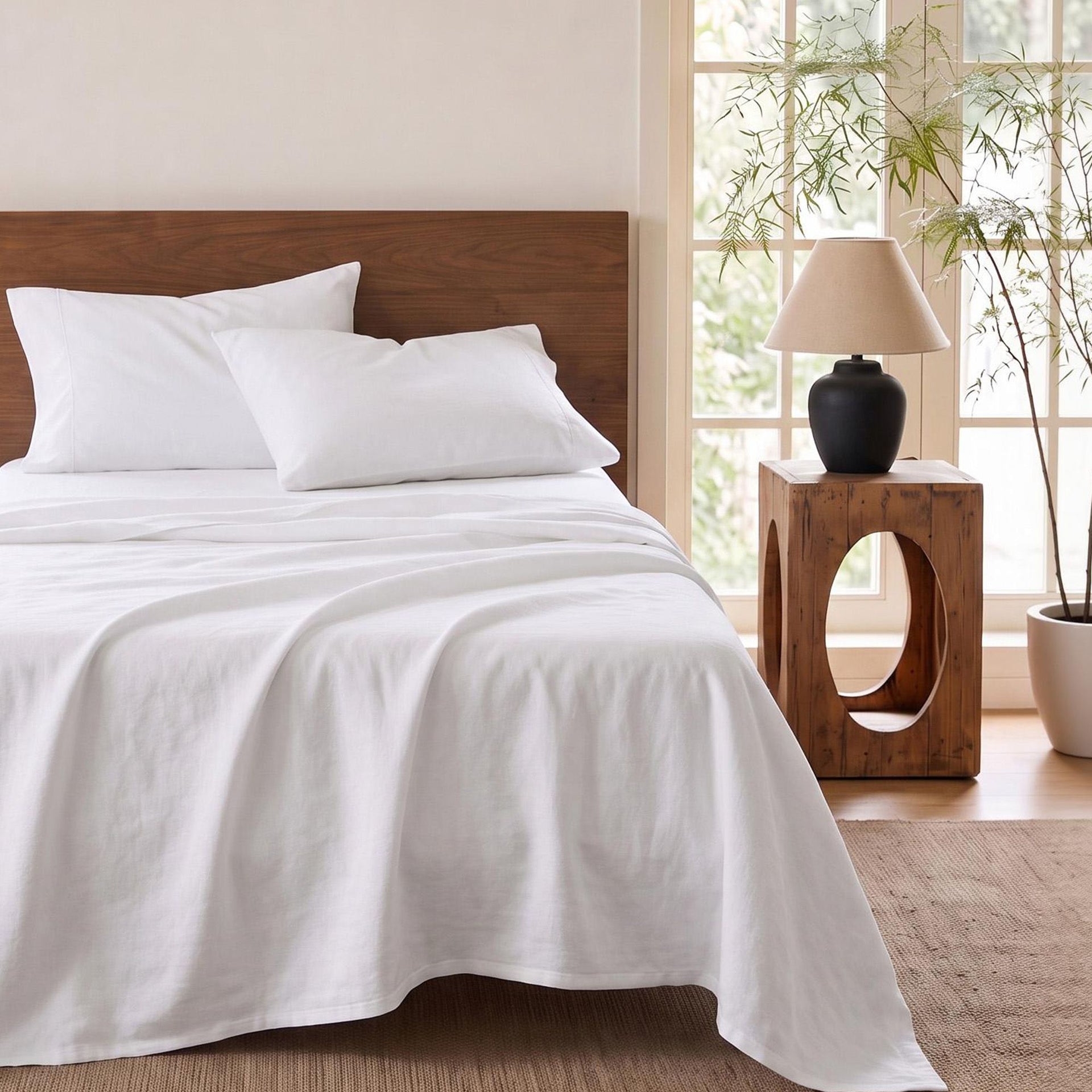 Giselle Kingsingle 500TC Cotton 4Pcs Sheet Set with 40cm Extra Deep Pocket for Thick Mattresses Sateen Weave for Sweaty Nights White Awezingly