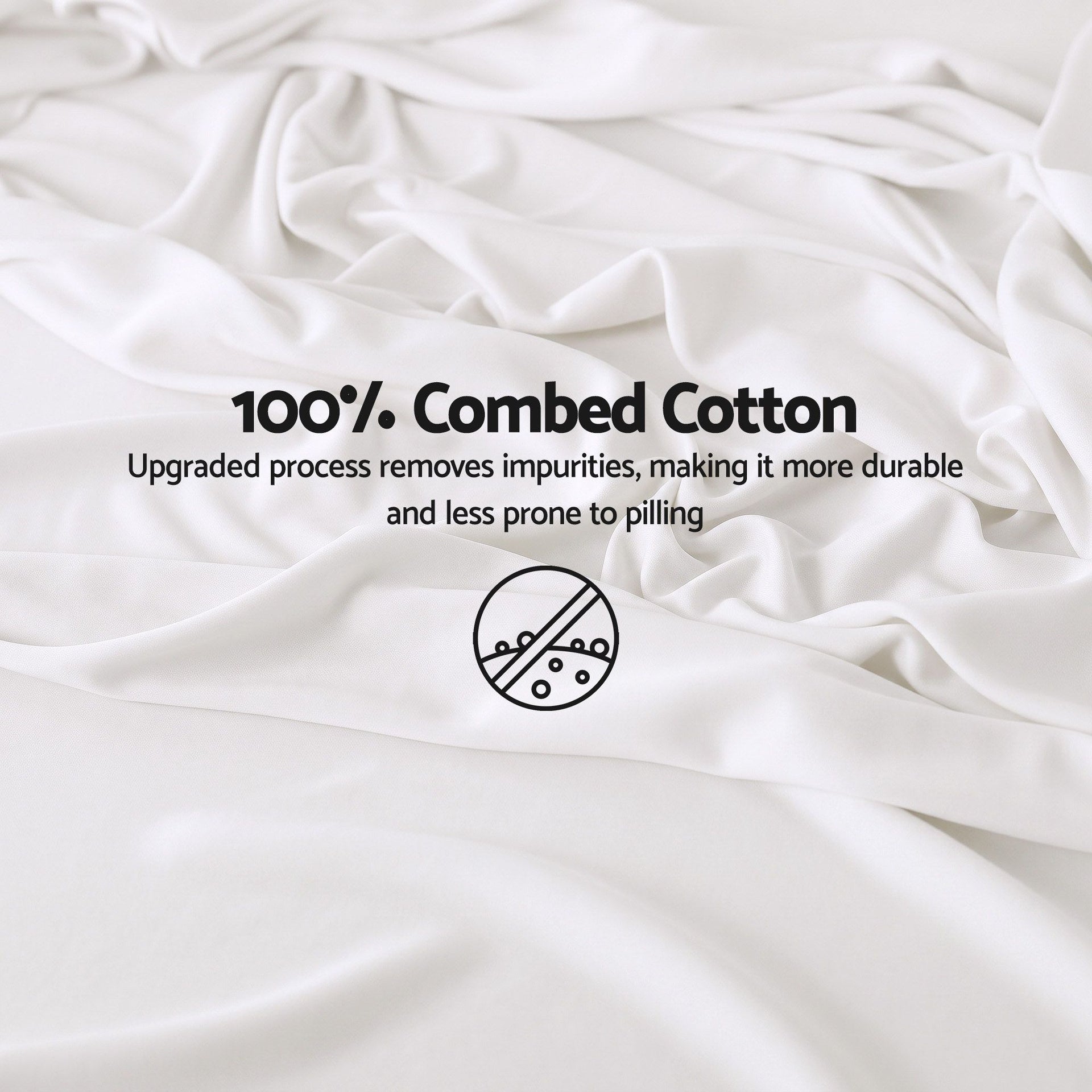 Giselle Kingsingle 500TC Cotton 4Pcs Sheet Set with 40cm Extra Deep Pocket for Thick Mattresses Sateen Weave for Sweaty Nights White Awezingly