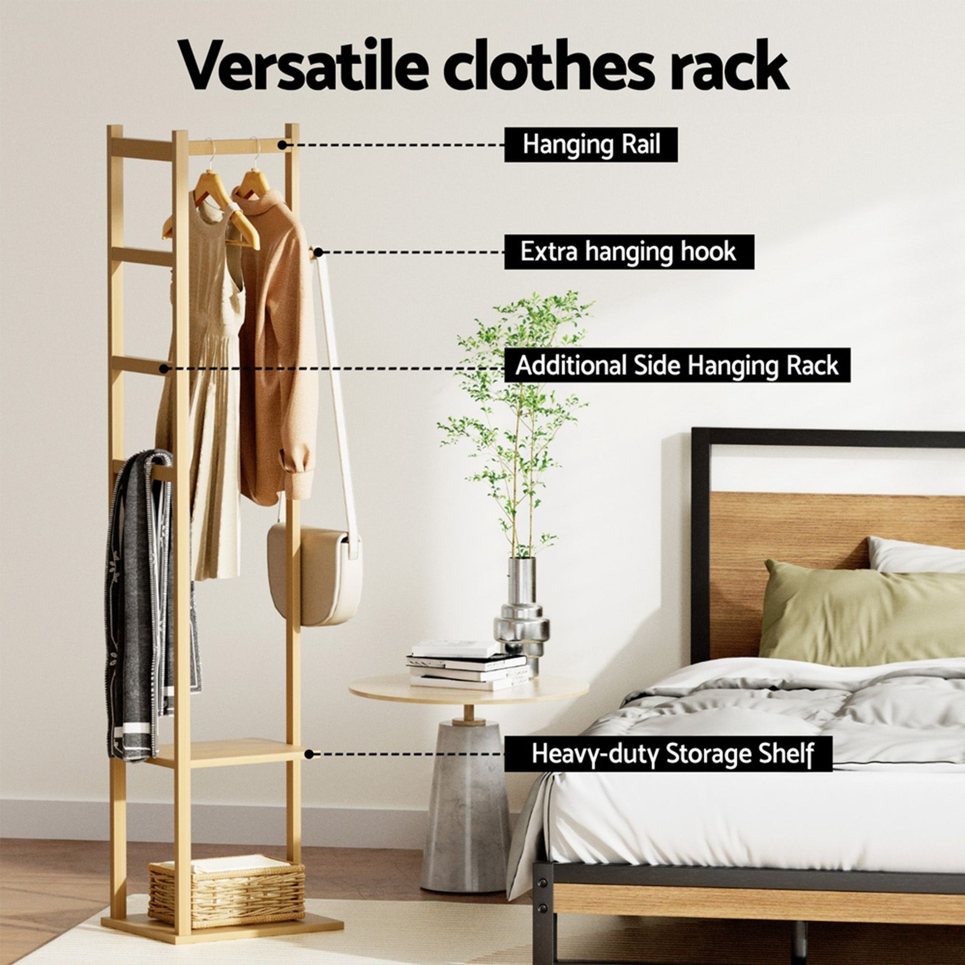 Artiss Shoe Rack Cabinet Wooden & Bamboo Clothes Rack Set Storage Shelf White Pine Awezingly