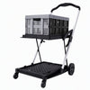 Artiss Shopping Trolley with Wheels 2 Layer w/1 Crate Foldable Trolley Grey