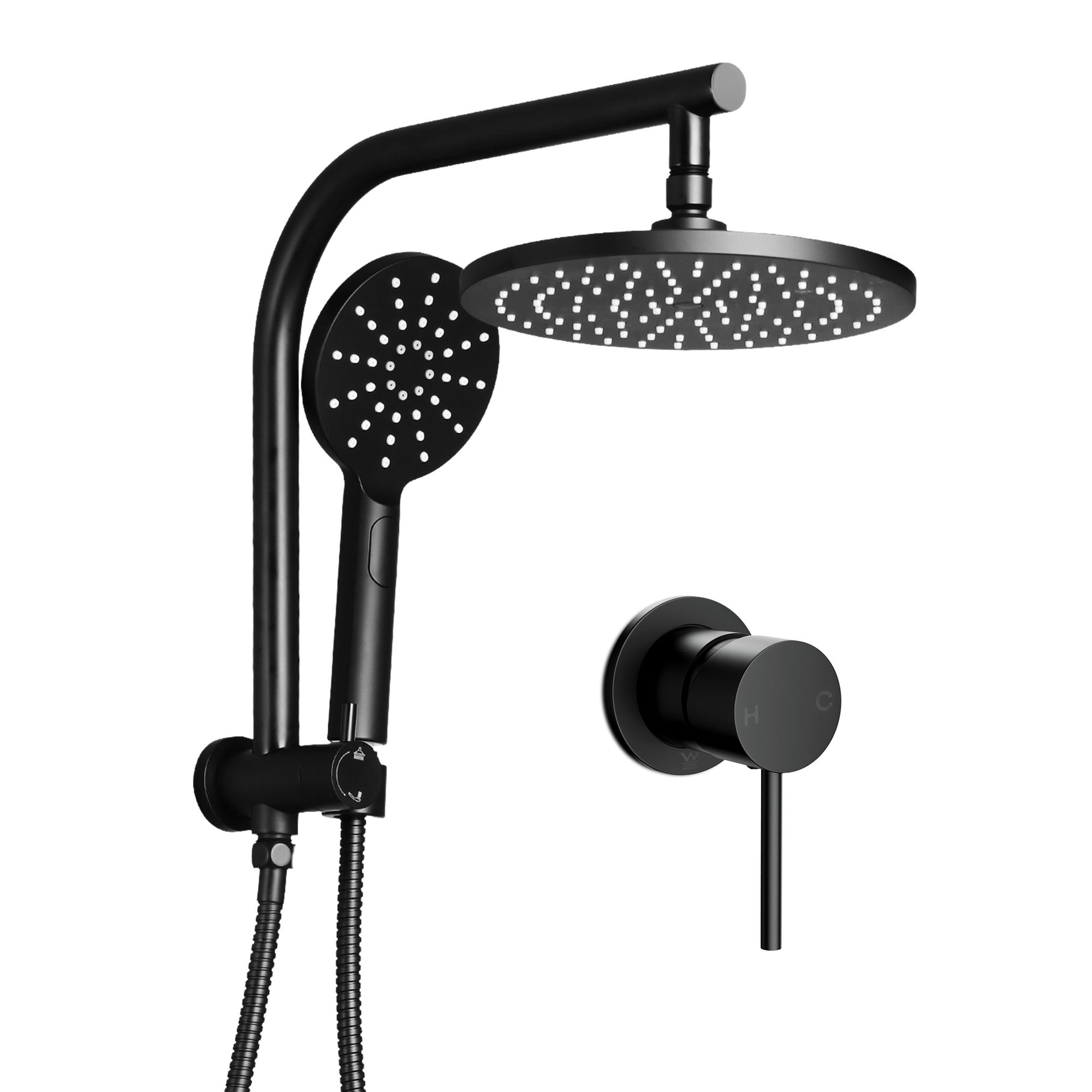Cefito 9'' Rain Shower Head Set Handheld Round High Pressure Mixer Tap Chrome Awezingly