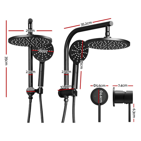 Cefito 9'' Rain Shower Head Set Handheld Round High Pressure Mixer Tap Chrome Awezingly
