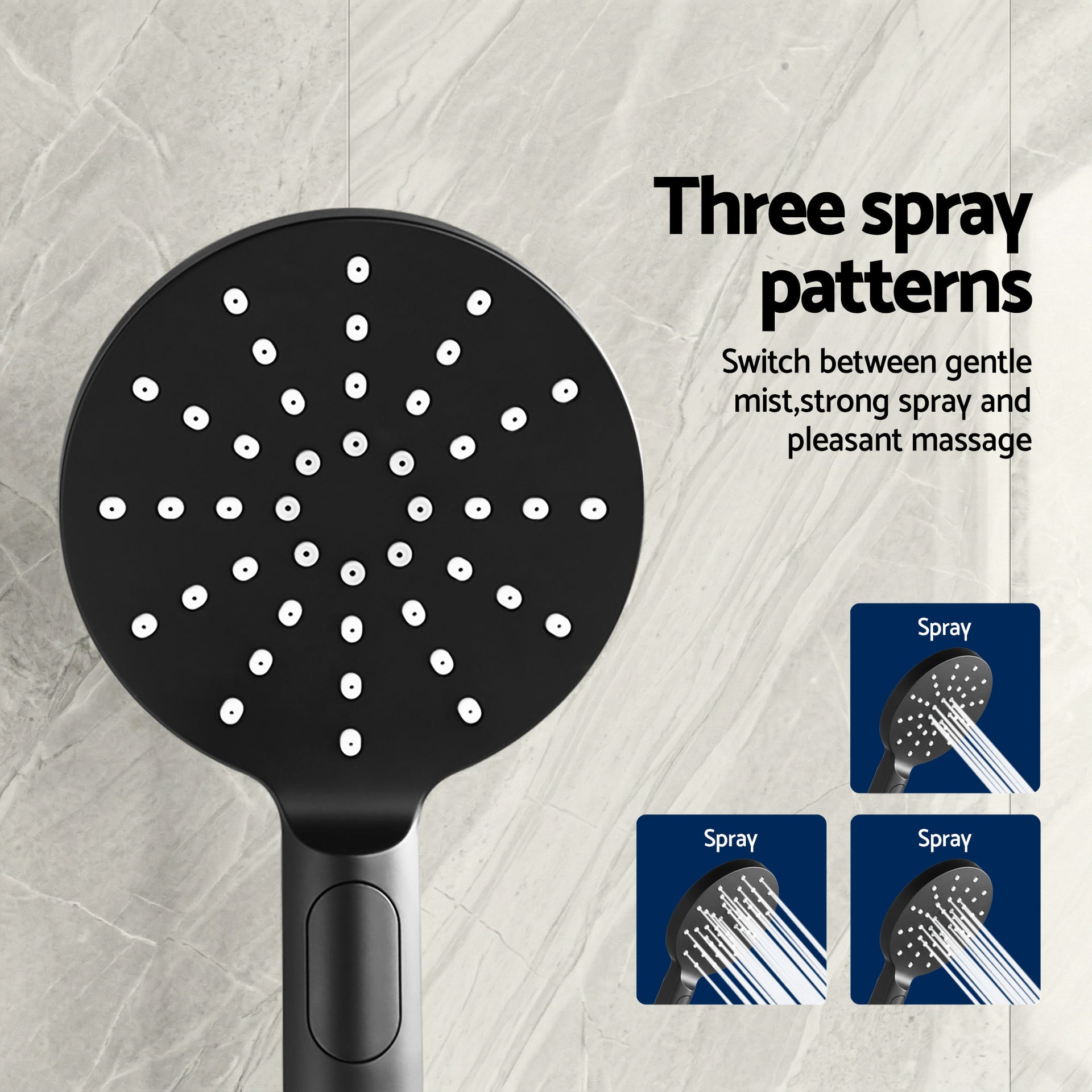 Cefito 9'' Rain Shower Head Set Handheld Round High Pressure Twins Tap Chrome Awezingly