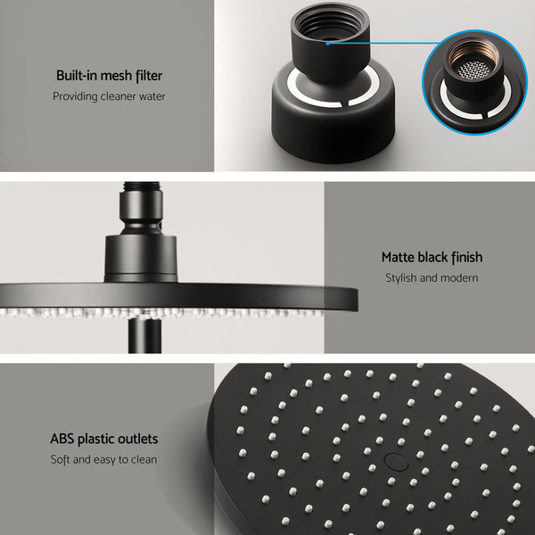 Cefito 9'' Rain Shower Head Set Handheld Round High Pressure Twins Tap Chrome Awezingly