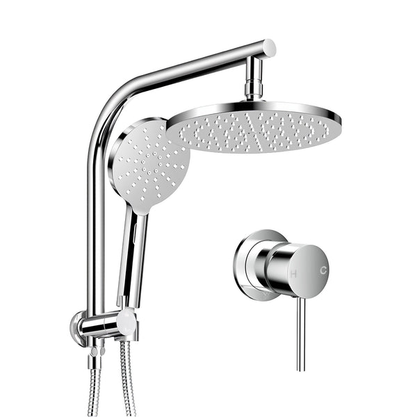 Cefito 9'' Rain Shower Head Set Handheld Round High Pressure Mixer Tap Chrome Awezingly