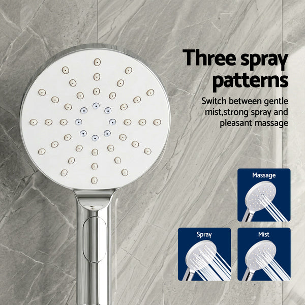 Cefito 9'' Rain Shower Head Set Handheld Round High Pressure Mixer Tap Chrome Awezingly