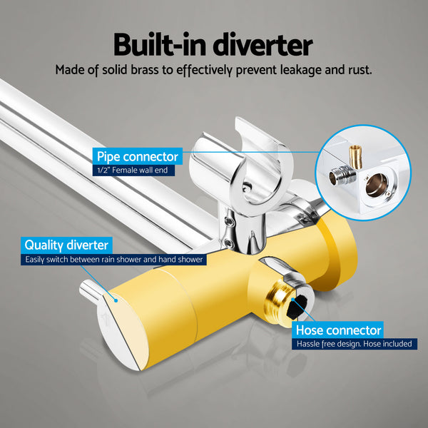 Cefito 9'' Rain Shower Head Set Handheld Round High Pressure Mixer Tap Chrome Awezingly
