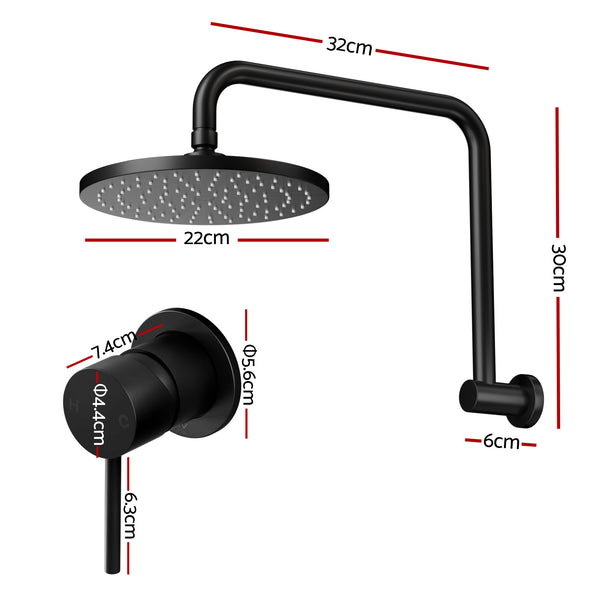 Cefito 9'' Rain Overhead Swivel Shower Head with Wall Bathroom Mixer Awezingly