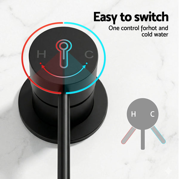 Cefito 9'' Rain Overhead Swivel Shower Head with Wall Bathroom Mixer Awezingly