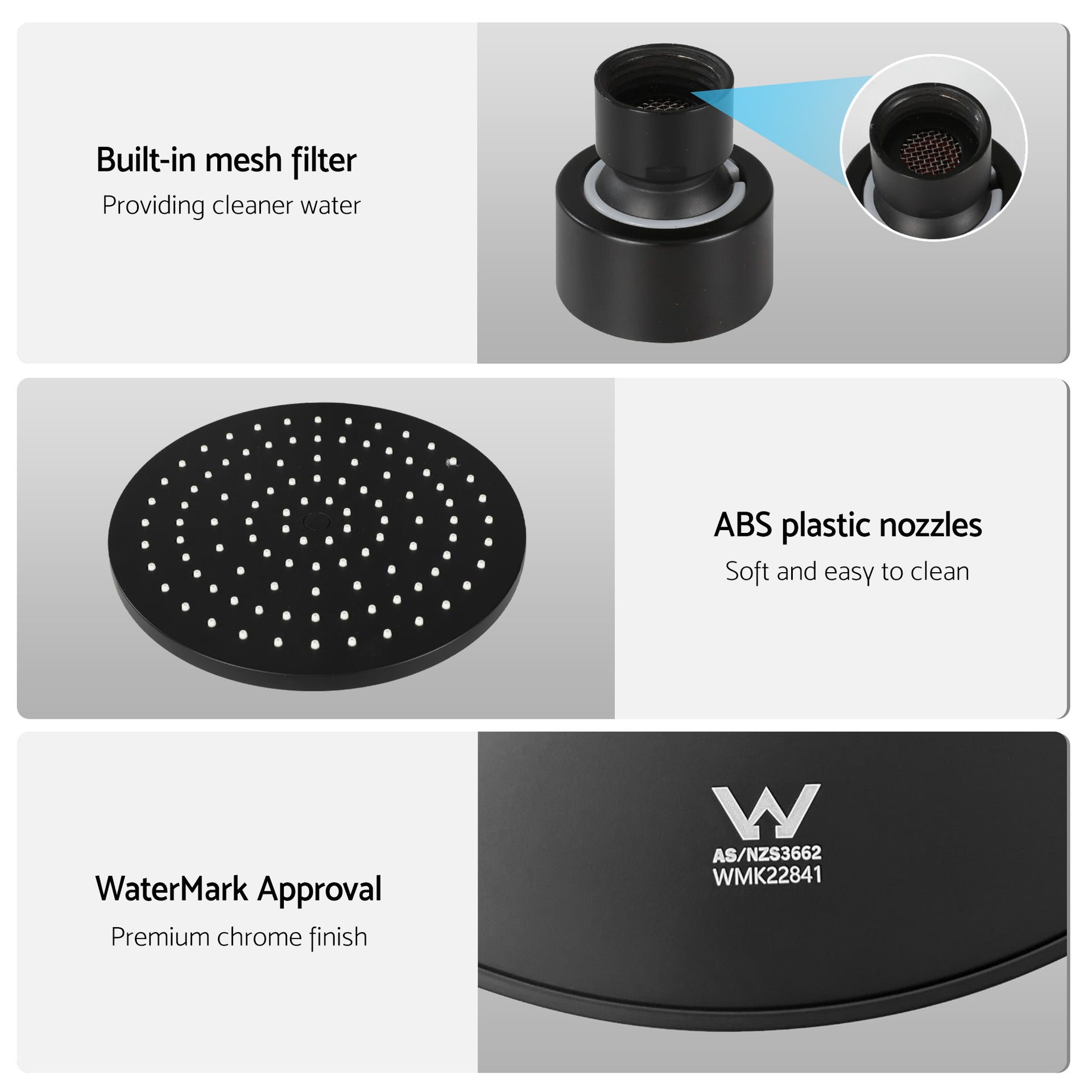 Cefito 9'' Rain Overhead Swivel Shower Head with Wall Twin Swivel Bathroom Tap Awezingly