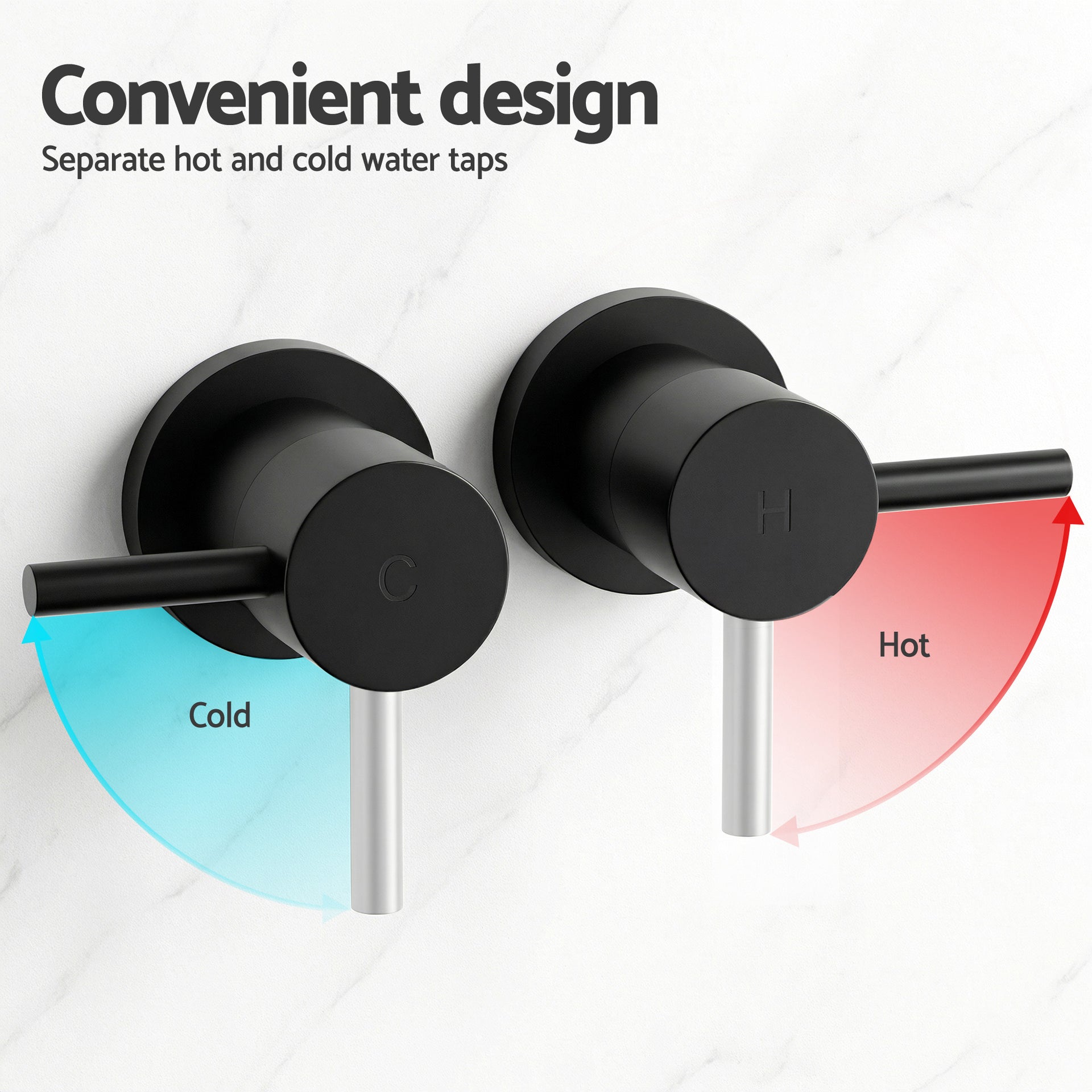 Cefito 9'' Rain Overhead Swivel Shower Head with Wall Twin Swivel Bathroom Tap Awezingly