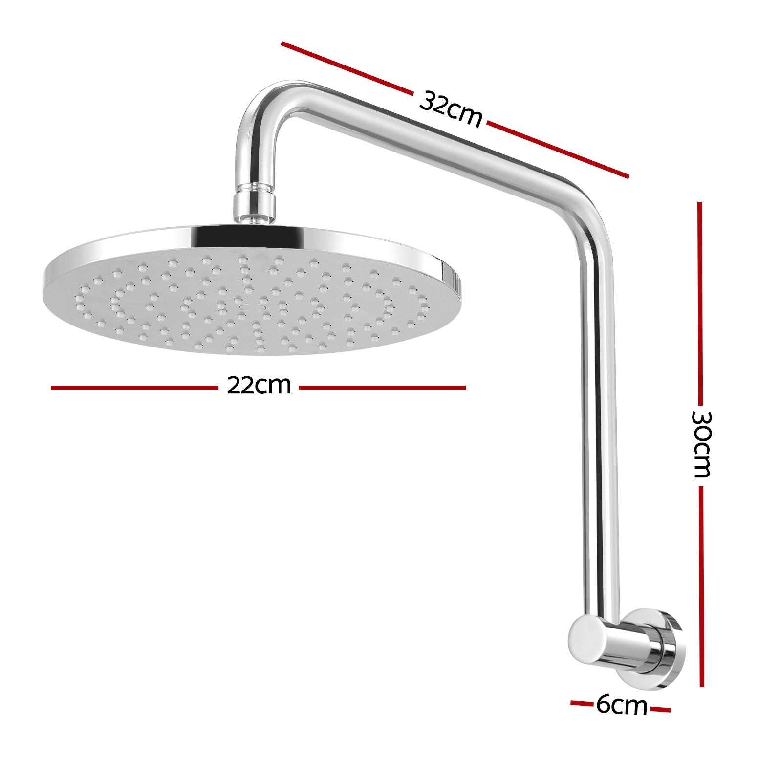 9'' Rain Shower Head Overhead High-pressure Swivel Chrome Does not apply